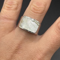 Ladies 925 Sterling Silver White Pearl Ring