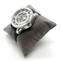 INVICTA Vintage 22570 Automatic Mens Watch 45mm Skeleton Dial Leather Band