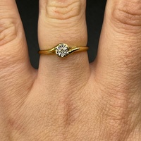 Ladies 9ct Yellow Gold Natural Diamond Ring