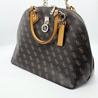 Guess Jensen Brown Logo Dome Satchel Bag