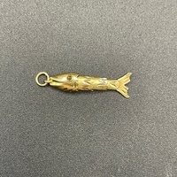Unisex 14ct Yellow Gold Fish Pendant