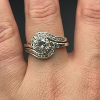 Ladies 925ct Sterling Silver CZ Bridal Ring Set