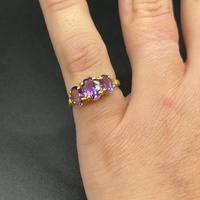 Ladies 9ct Yellow Gold Purple Gemstone Ring