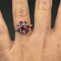 Ladies 9ct Yellow Gold Purple Gemstone Ring