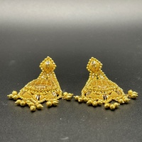 Ladies 21ct Yellow Gold Dangle Triangle Drop Earrings