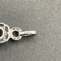 Ladies 18ct White Gold Pink Stone & Diamond Pendant