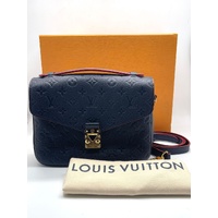 Louis Vuitton M44071 Monogram Empreinte Leather Pochette Metis Bag Marine Rouge