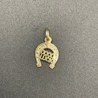 Unisex 9ct Yellow Gold Good Luck Horseshoe Pendant