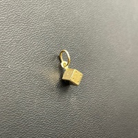 Unisex 9ct Yellow Gold Dice Cube Pendant