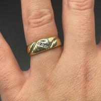 Unisex 9ct Yellow Gold Diamond Signet Ring