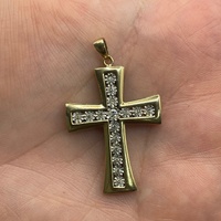 Unisex 9ct Yellow Gold Diamond Crucifix Cross Pendant
