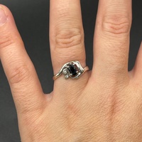 Ladies 9ct White Gold Blue Sapphire & Diamond Ring