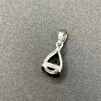 Ladies 10ct White Gold Blue Sapphire & Diamond Droplet Pendant