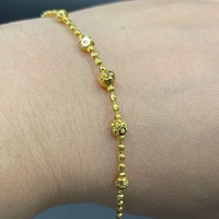 Ladies 22ct Yellow Gold Ball Bead Link Bracelet