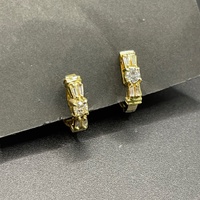 Ladies 14ct Yellow Gold Diamond Hoop Earrings