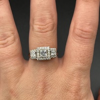 Ladies 9ct Rose Gold Diamond Simulants Ring