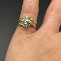 Ladies 9ct Yellow Gold Diamond Triple Ring Set