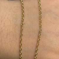 Ladies 9ct Yellow Gold Belcher Link & Purple Pendant