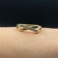 Mens 9ct Yellow Gold Diamond Ring