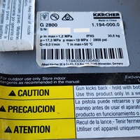 Karcher G 2800 2800 PSI Gas Pressure Washer KXS 196cc Engine 9 L/min