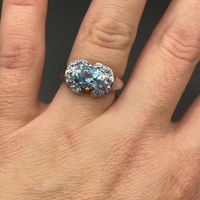 Ladies 925 Sterling Silver Blue & Purple Gemstone Ring
