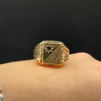 Mens 18ct Yellow Gold Diamond Signet Ring