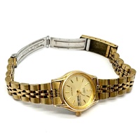 Citizen Quartz Gold Tone Day Date Watch Champagne Dial