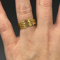Unisex 22ct Yellow Gold Pattern Ring