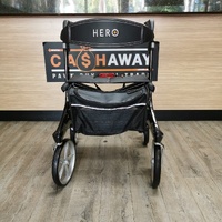 Hero+ 136kg SWL Carbon Fibre Seat Walker with Hand Brakes and Basket