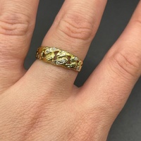 Unisex 18ct Yellow Gold Curb Link Pattern Ring