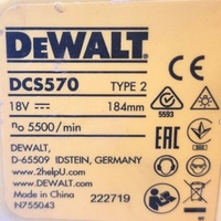 DeWalt DCS570 18V XR 184mm Cordless Brushless Circular Saw Skin Only