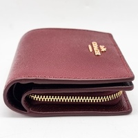 Coach Snap Wallet in Crossgrain Leather Dark Wine CCM75 Bifold