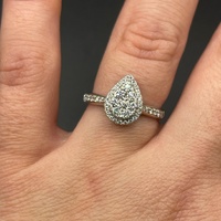 Ladies 9ct White Gold Diamond Cluster Ring