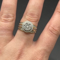 Ladies 9ct Yellow Gold Diamond Cluster Ring