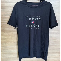 Tommy Hilfiger Established Stacked Logo T-Shirt Men's Size Large Casual Cotton Tee Classic Fit