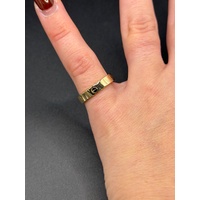 Unisex 18ct Yellow Gold Pattern Band Ring