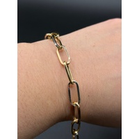 Ladies 14ct Yellow Gold Paperclip Link Bracelet 