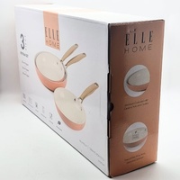 Elle Home EH3PFSAW 3 Piece Frypan Set Apricot Wash Non Stick Induction