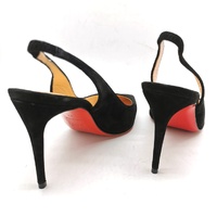 Christian Louboutin Kate Sling 85 Veau Velours Black Heels Size 37