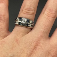 Ladies 18ct White Gold Blue Sapphire & Diamond Ring