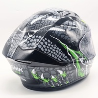 SMK GL268 Stellar Taotei Full Face Helmet Black Grey Green Size M