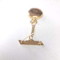 Gold Mark Nurse Fob Watch 5567205 Gold Tone Quartz Date Pulsations with Chain