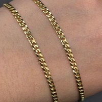 Unisex 18ct Yellow Gold Tight Curb Link Necklace