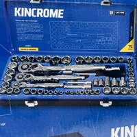Kincrome K28091 75Pc Socket Set 1/4", 3/8", 1/2" Drive Metric & SAE Ratchet Tool Kit