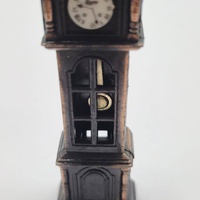 Antique Metal Pendulum Clock Pencil Sharpener Vintage Collectible Desk Decor