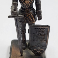 Antique Metal Pencil Sharpener Knight Warrior Medieval Collectible Desk Decor Vintage Style