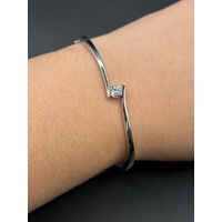 Ladies 925 Sterling Silver Cubic Zirconia Bangle