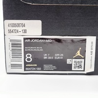 Nike Air Jordan 1 Mid Triple White 2020 Size 8 Leather 554724-130