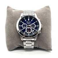 Seiko 4T53-00C8 Men's Chronograph Blue Dial Stainless Steel Watch