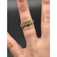 Ladies 9ct Yellow Gold Twist Pattern Diamond Ring